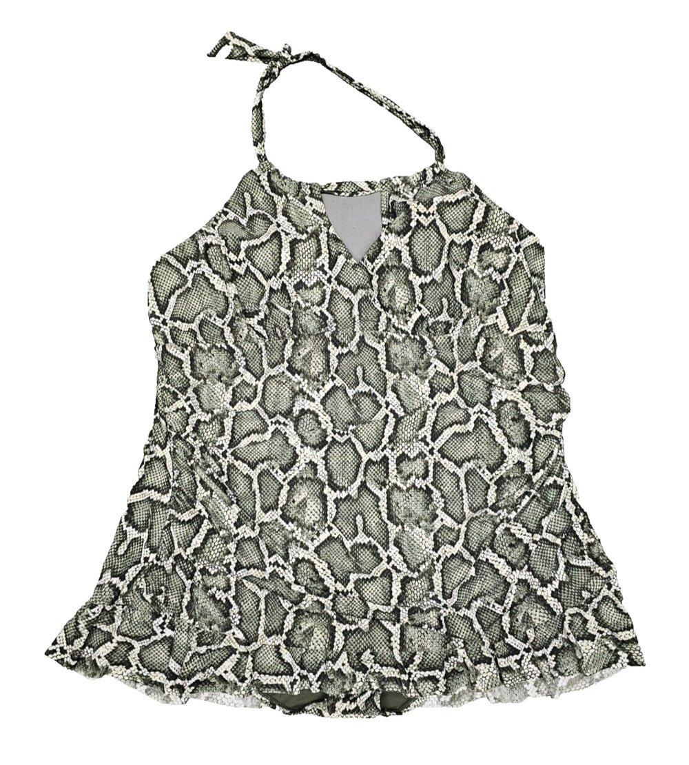 Curvy SNAKE PRINT OnePiece Ruched SWIMSUIT 2X Indie Sleaze Mob Wife Rockabilly